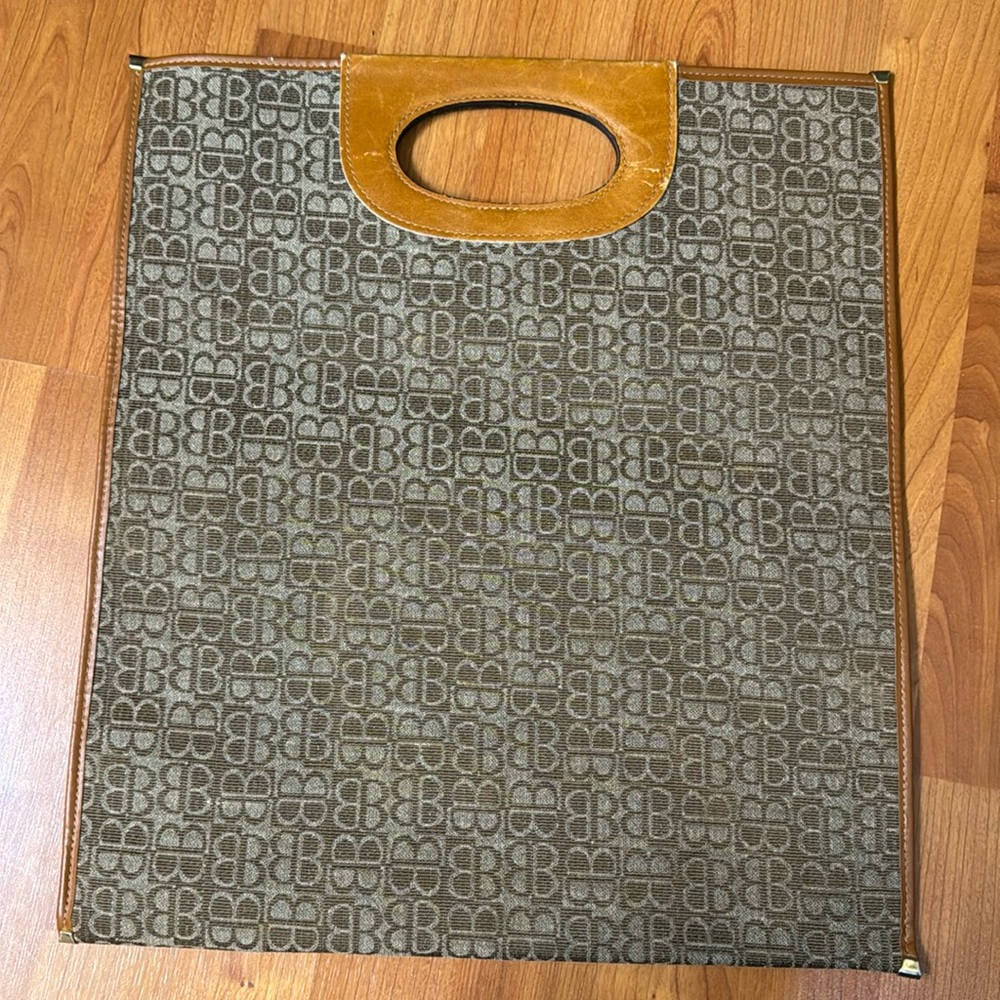 Authentic vintage Balenciaga monogram tote bag clutch good condition